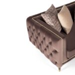 Καναπές διθέσιος Olympus καφέ 204x94x70cm ed10416 - Image 2