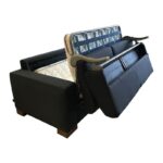 Καναπές κρεβάτι τριθέσιος Kansas μαύρο 200x98x98cm ed10420 - Image 5