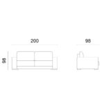 Καναπές κρεβάτι τριθέσιος Kansas κρεμ 200x98x98cm ed10421 - Image 2