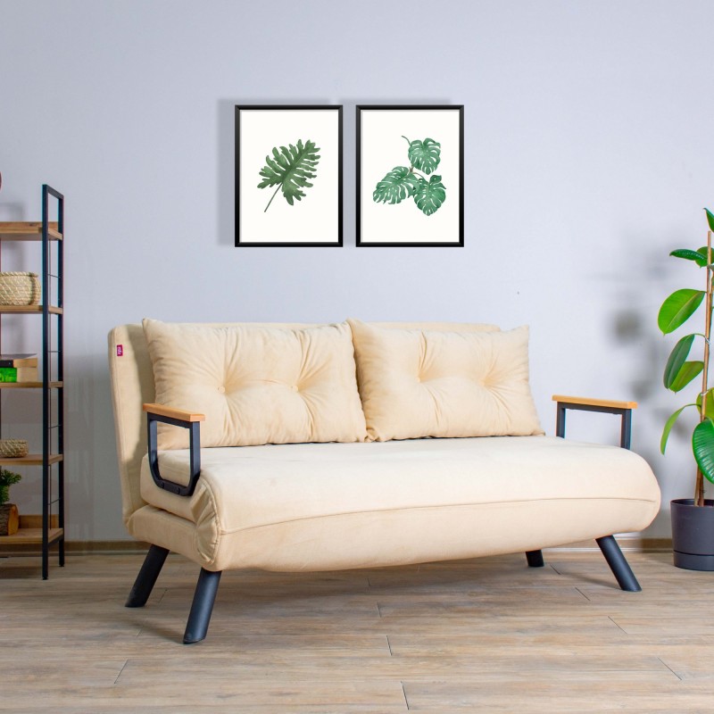 1042_0-800x800 Comfort διθέσιος καναπές κρεβάτι κρεμ ύφασμα 133x78cm ed1042 - Image 1