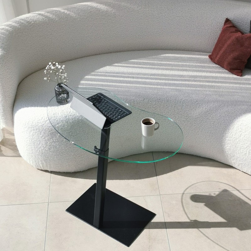 10448_0-800x800 Τραπεζάκι σαλονιού Vale μαύρο μέταλλο γυαλί 70x40x75cm ed10448 - Image 1