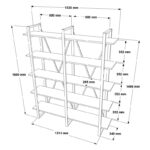 Βιβλιοθήκη Cis καρυδί μελαμίνη μεταλλικά πόδια 154 8x34x180εκ ed1045 - Image 2