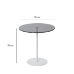 Βοηθητικό τραπέζι Calma λευκό γκρι 50x50x50cm ed10467 - Image 3