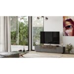 Έπιπλο TV Bicolore Bronze χρώμα 160x37 3x38 7cm ed1046 - Image 5