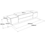 Έπιπλο TV Bicolore Bronze χρώμα 160x37 3x38 7cm ed1046 - Image 2