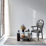 Τραπέζι σαλονιού Mondo ανθρακί μασιφ ξύλο επιφάνεια γυαλί 75x75x40εκ ed10470