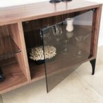 Έπιπλο τηλεόρασης Olympos 160x35x55cm μελαμίνη γυαλί ed10483 - Image 5