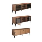 Έπιπλο τηλεόρασης Olympos 160x35x55cm μελαμίνη γυαλί ed10483 - Image 3