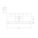 Έπιπλο τηλεόρασης Tugi λευκό 150x40x50cm ed1051 - Image 2
