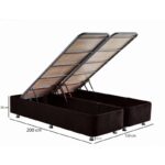 Κρεβάτι διπλό Ela Double μαύρο 150 x 200 ed10570 - Image 3