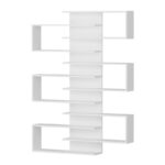 Ραφιέρα βιβλιοθήκη Lotus άσπρη μελαμίνη 75x21 3x161 3cm ed1057 - Image 3