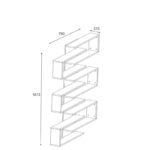 Ραφιέρα βιβλιοθήκη Lotus άσπρη μελαμίνη 75x21 3x161 3cm ed1057 - Image 2