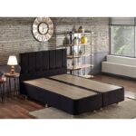 Διπλό κρεβάτι Ela Double Black χρώμα 140 x 190 ed10598