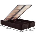 Διπλό κρεβάτι Ela Double Black χρώμα 140 x 190 ed10598 - Image 3