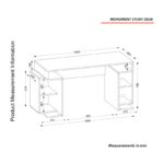 Γραφείο Monument λευκό καρυδί μελαμίνη 153 6x60x75cm ed1068 - Image 2