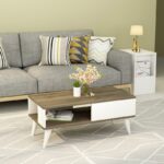 Τραπέζι σαλονιού Seul καρυδί άσπρο μελαμίνη 90x45x40εκ ed10704