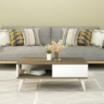 Τραπέζι σαλονιού Seul καρυδί άσπρο μελαμίνη 90x45x40εκ ed10704 - Image 5