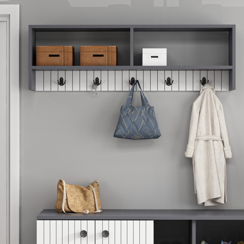 10705_0-800x800 Έπιπλο εισόδου Sarandon ανθρακί άσπρο μελαμίνη 120x22x36 8εκ ed10705 - Image 1