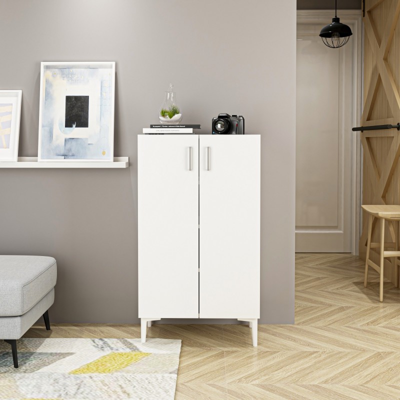 10721_0-800x800 Παπουτσοθήκη Chetri άσπρη μελαμίνη 60x34x105cm ed10721 - Image 1