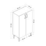 Παπουτσοθήκη Chetri Sapphire Oak μελαμίνη 60x34x105cm ed10722 - Image 2