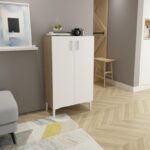 Παπουτσοθήκη Chetri Sapphire Oak άσπρη μελαμίνη 60x34x105cm ed10723