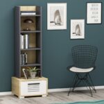 Βιβλιοθήκη Dawn Sapphire δρυς άσπρο ανθρακί μελαμίνη 35x25 6x152 2εκ ed10726