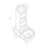 Βιβλιοθήκη Dawn Sapphire δρυς άσπρο ανθρακί μελαμίνη 35x25 6x152 2εκ ed10726 - Image 2