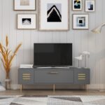 Έπιπλο tv Delta ανθρακί χρυσό χρώμα μελαμίνη 140x29 6x45cm ed10727