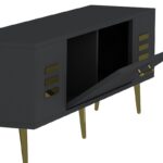 Έπιπλο tv Delta ανθρακί χρυσό χρώμα μελαμίνη 140x29 6x45cm ed10727 - Image 3