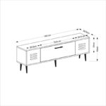 Έπιπλο tv Delta ανθρακί χρυσό χρώμα μελαμίνη 140x29 6x45cm ed10727 - Image 2