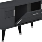 Έπιπλο tv Moda ανθρακί ασημί χρώμα μελαμίνη 150x35x53 2cm ed10733 - Image 3