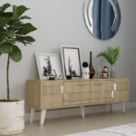 Έπιπλο τηλεόρασης Moda Sapphire Oak ασημί 150x35x53 2cm ed10734