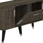 Έπιπλο tv Moda καρυδί ασημί χρώμα μελαμίνη 150x35x53 2cm ed10736 - Image 3