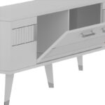 Έπιπλο tv Moda λευκό ασημί χρώμα μελαμίνη 150x35x53 2cm ed10737 - Image 3