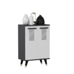 Παπουτσοθήκη Asimo ανθρακί άσπρο 60x35x90 6cm μελαμίνη ed10739 - Image 5