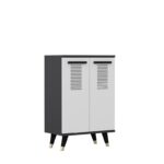 Παπουτσοθήκη Asimo ανθρακί άσπρο 60x35x90 6cm μελαμίνη ed10739 - Image 4