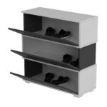 Έπιπλο εισόδου παπουτσοθήκη Aris ανθρακί μελαμίνη 90x35x93cm ed10743 - Image 4