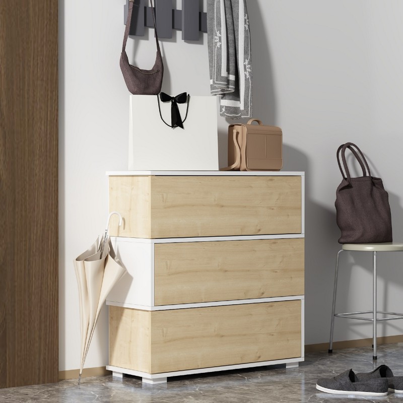 10744_0-800x800 Έπιπλο εισόδου παπουτσοθήκη Aris oak μελαμίνη 90x35x93cm ed10744 - Image 1