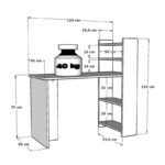 Γραφείο Noi καρυδί λευκό 110x50x70cm μελαμίνη ed10746 - Image 2
