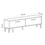 Έπιπλο τηλεόρασης Inel Sapphire 150x29 6x45cm ed10748 - Image 2