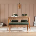 Τραπεζαρία Vina 4 τεμάχια πράσινη pine μελαμίνη 129x75x80cm ed1074