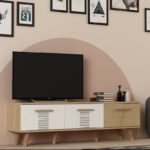 Έπιπλο tv Asimo Sapphire Oak λευκό 150x35x45cm ed10756