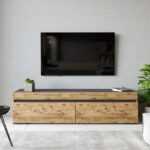 Έπιπλο TV Practico Atlantic Pine ανθρακί 180x46 3x45 4cm ed1075