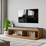 Έπιπλο TV Practico Atlantic Pine ανθρακί 180x46 3x45 4cm ed1075 - Image 5