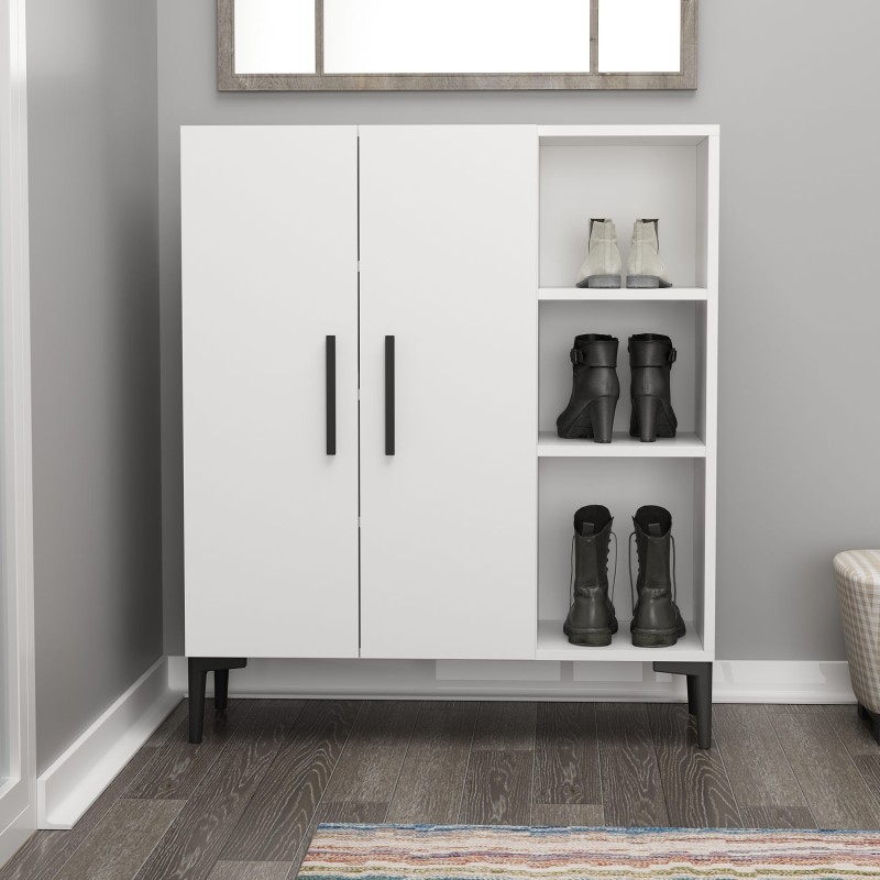 10761_0-800x800 Ντουλάπι παπουτσοθήκη Viva άσπρη μελαμίνη 90x32x105cm ed10761 - Image 1