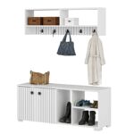 Έπιπλο εισόδου Sarandon άσπρο μελαμίνη κρεμάστρα 120x31 4x51 6εκ ed10764 - Image 4