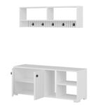 Έπιπλο εισόδου Sarandon άσπρο μελαμίνη κρεμάστρα 120x31 4x51 6εκ ed10764 - Image 3