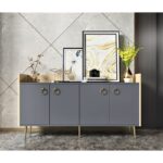 Μπουφέ Davero Sapphire ανθρακί 140x40x75 2cm ed10765