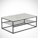 Τραπέζι σαλονιού Etna άσπρο μάρμαρο μελαμίνη μεταλλικά πόδια 95x55x43εκ ed1083 - Image 4