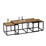 Τραπέζι σαλονιού Gigante δρυς μελαμίνη μεταλλικός σκελετός 120x60x50εκ ed1087 - Image 5